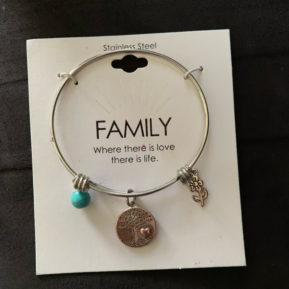 Stainless steal Family bracket with charms